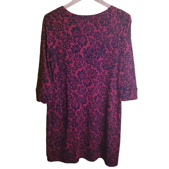 Soma Red and Black Lounge Dress Size Large - Picture 3 of 8